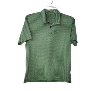 Eddie Bauer Golf Polo Mens M Green Performance Short‎ Sleeve Zip Pocket Freedry